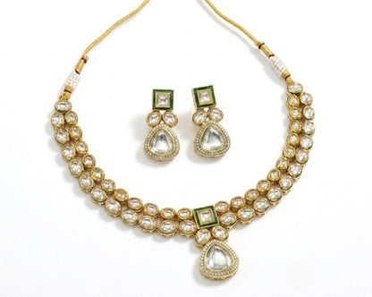 Jewel City Handcrafted Gold-Plated Kundan Choker Necklace Set with Earrings | Traditional Ethnic Indian Bridal Jewelry for Women