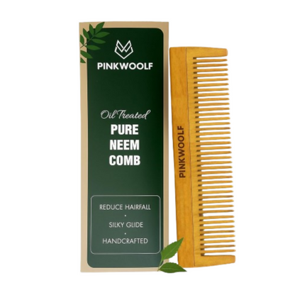 Pink Woolf Neem Wooden Comb for Men