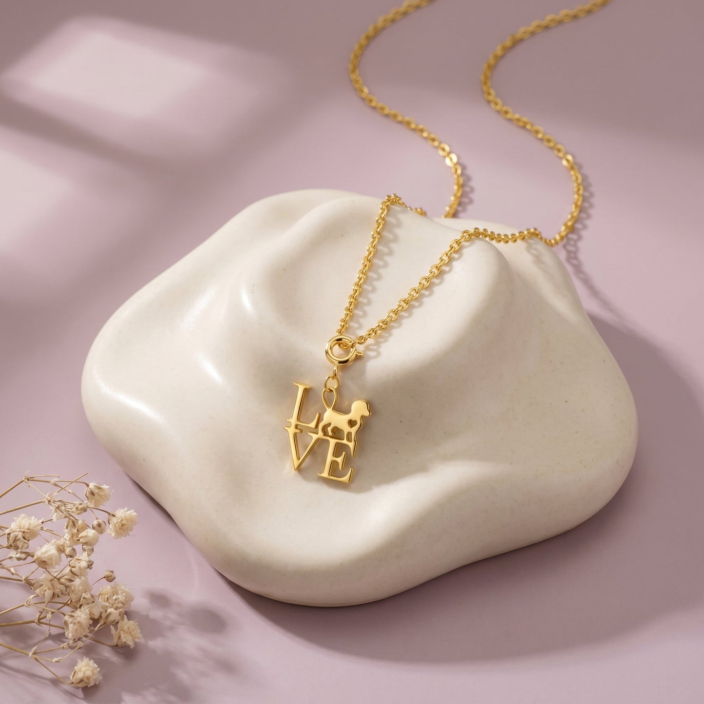 Golden Furrocious Pendant With Link Chain
