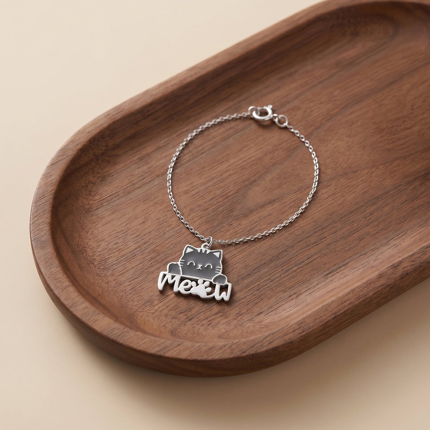 Silver Chatty Cat Pet Convertible Charm