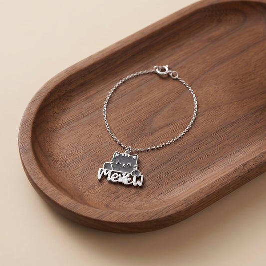 Silver Chatty Cat Pet Convertible Charm