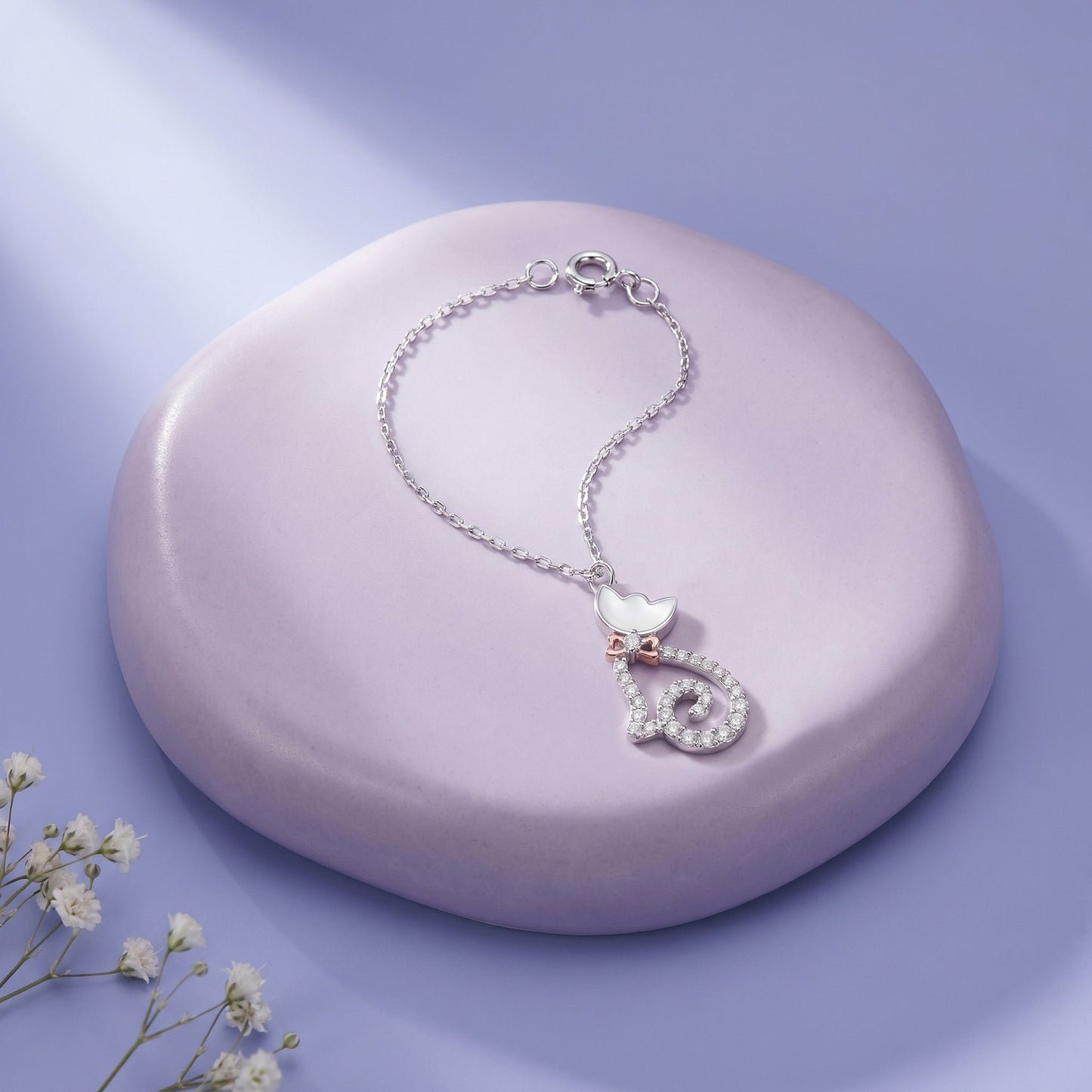 Silver Glitter Kitty Pet Convertible Charm