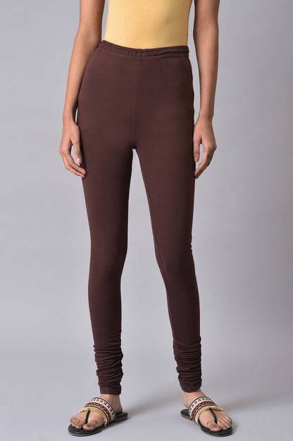 W for Woman Brown Knitted Churidar