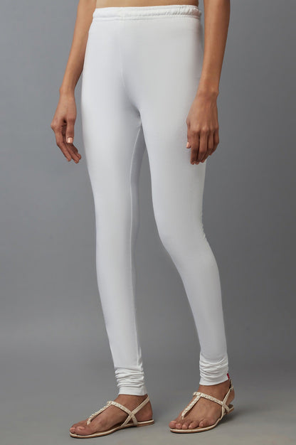 W for Woman Ecru Solid Ankle Length Churidar