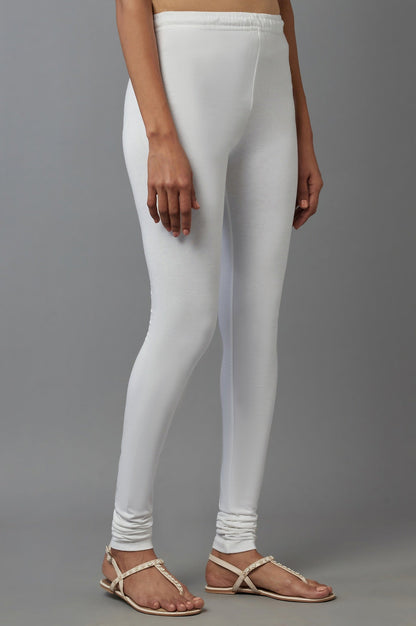 W for Woman Ecru Solid Ankle Length Churidar