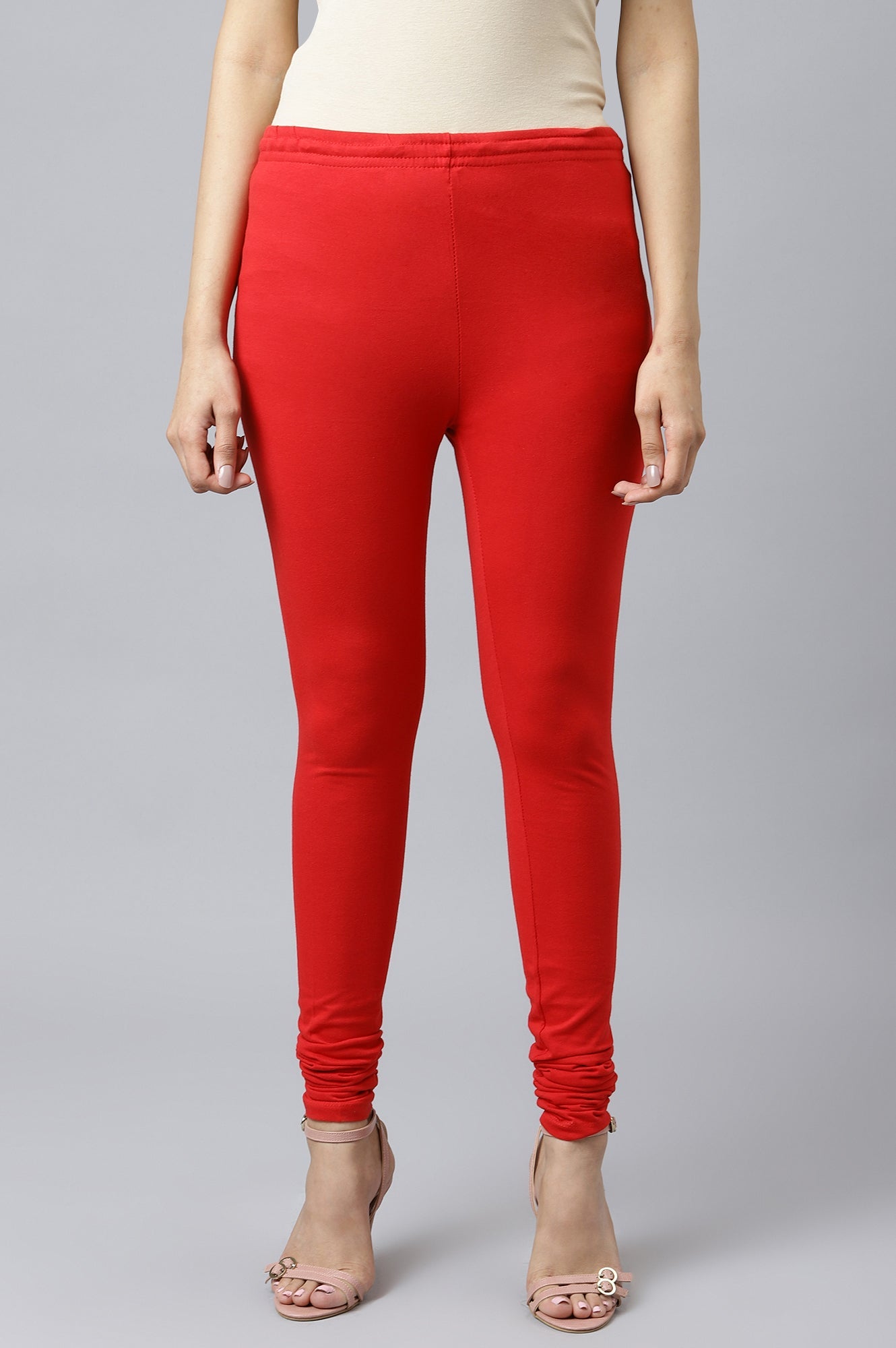 W for Woman Red Knitted Churidar