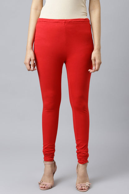 W for Woman Red Knitted Churidar