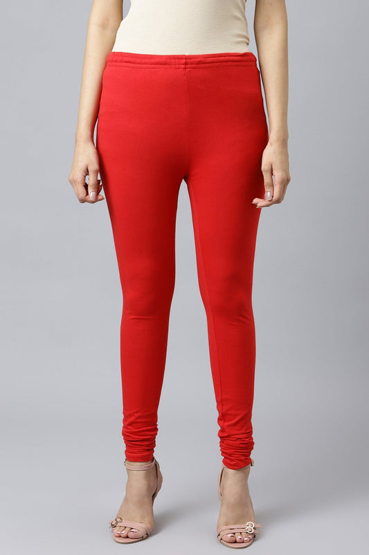 W for Woman Red Knitted Churidar