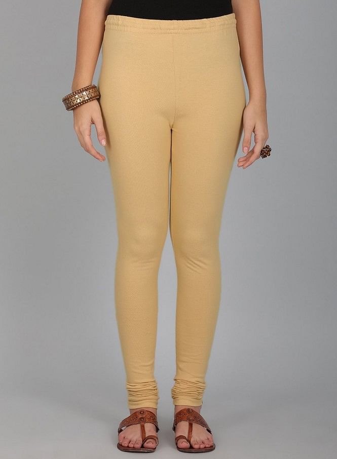 W for Woman Beige Knitted Churidar