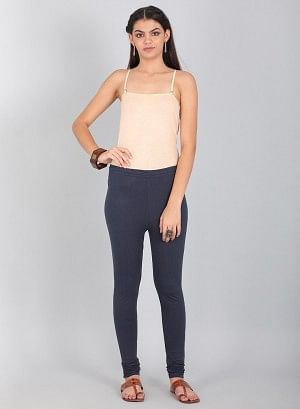 W for Woman Navy Knitted Churidar