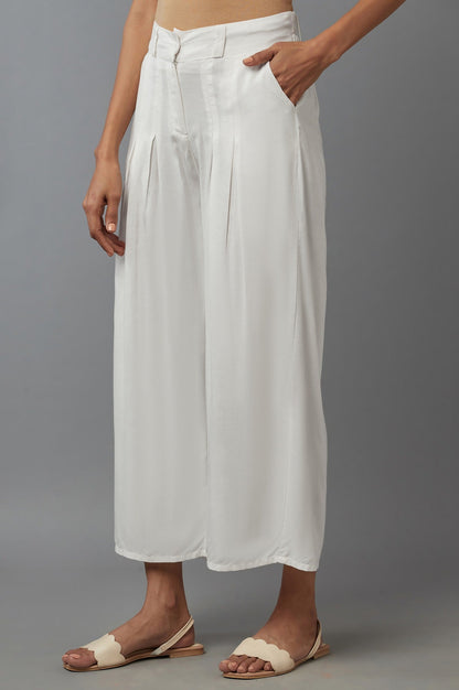 W for Woman White Tailored Volume Pants