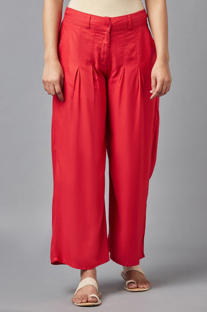 W for Woman Red Ankle-length Pants