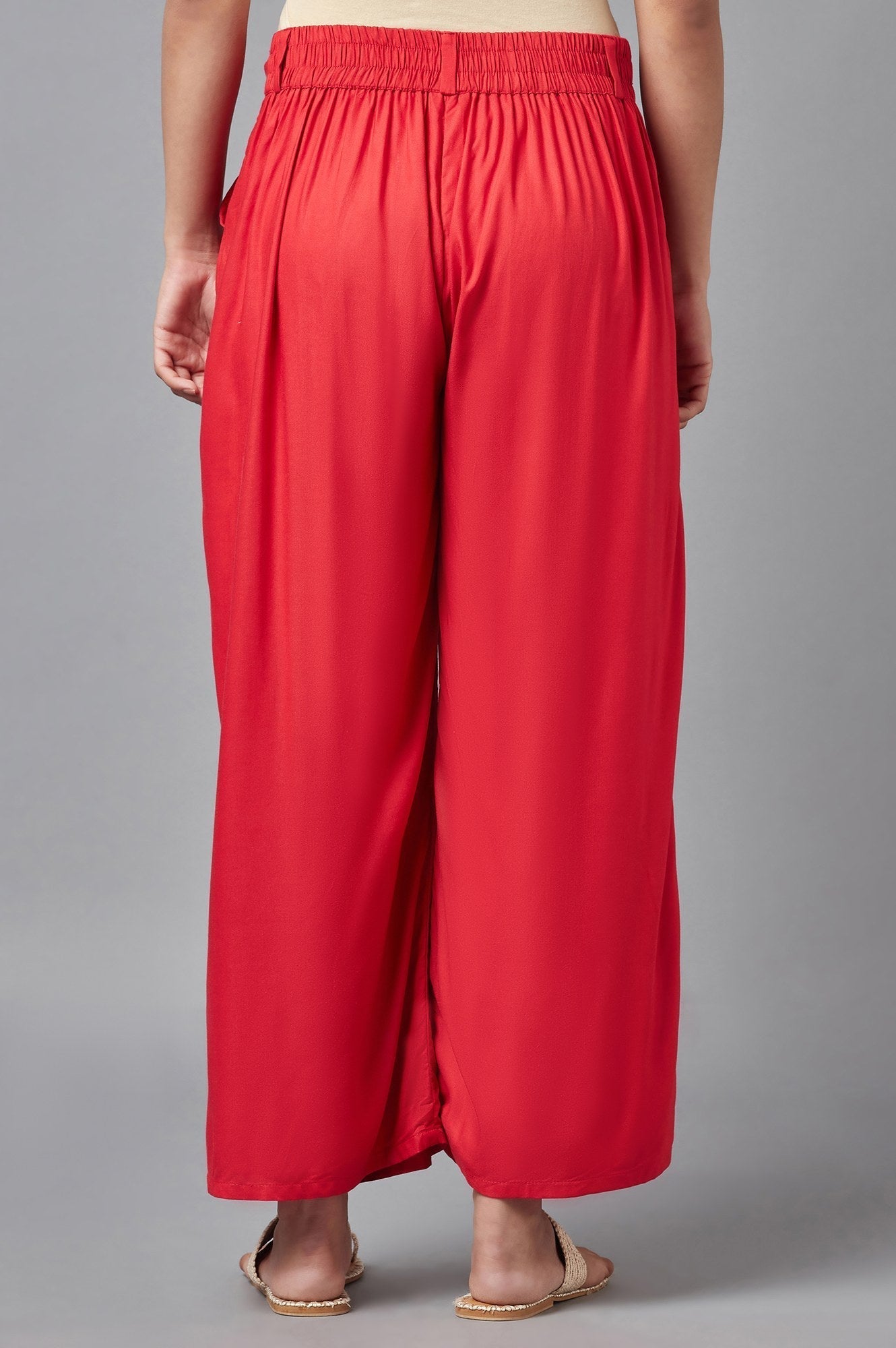 W for Woman Red Ankle-length Pants