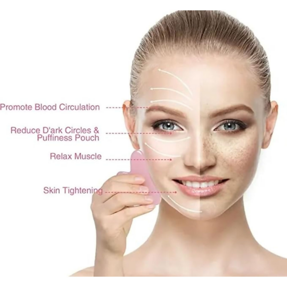 Bronson Professional Rose Quartz Gua Sha Face Massage Tool