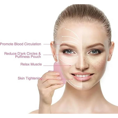 Bronson Professional Rose Quartz Gua Sha Face Massage Tool