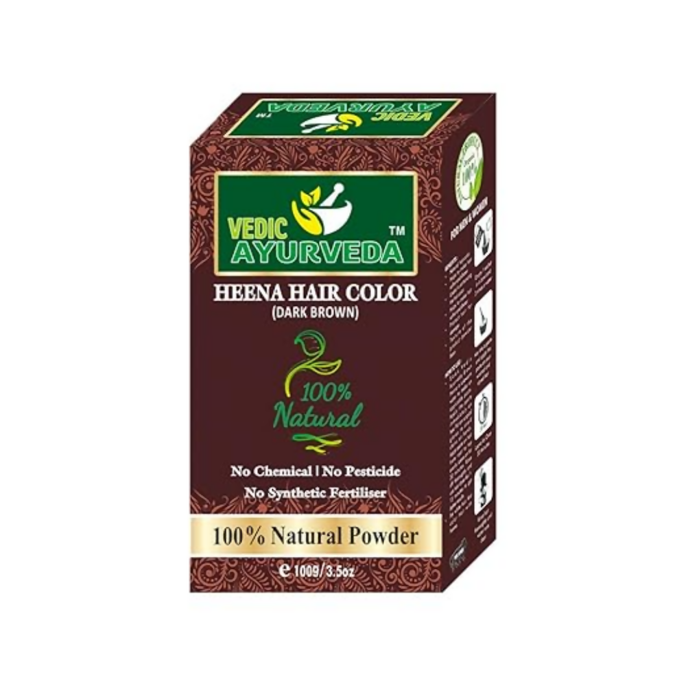 VedicAyurveda Henna Based Hair Colour - dark brown & Chestnut Brown