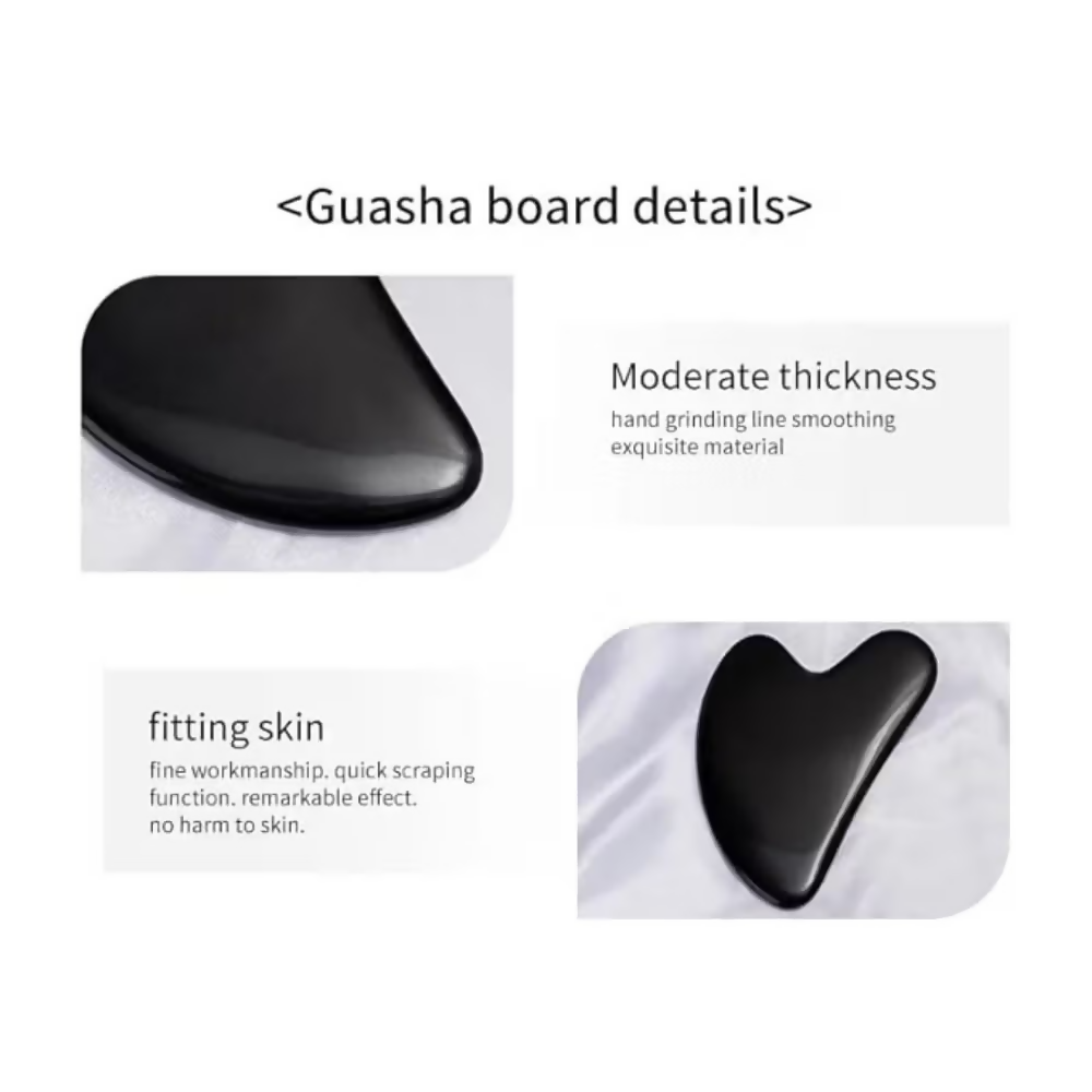 Bronson Professional Black Obsidian Gua Sha Face Massage Tool