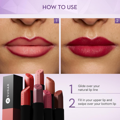 Sugar Cosmetics Glide Peptide Serum Lipstick with Vitamin E - 07 Tuscany Truffle