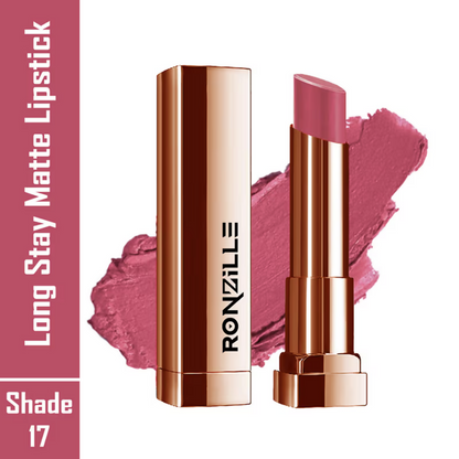 Ronzille Natural Colored Long Stay Matte Lipstick - Shade 17