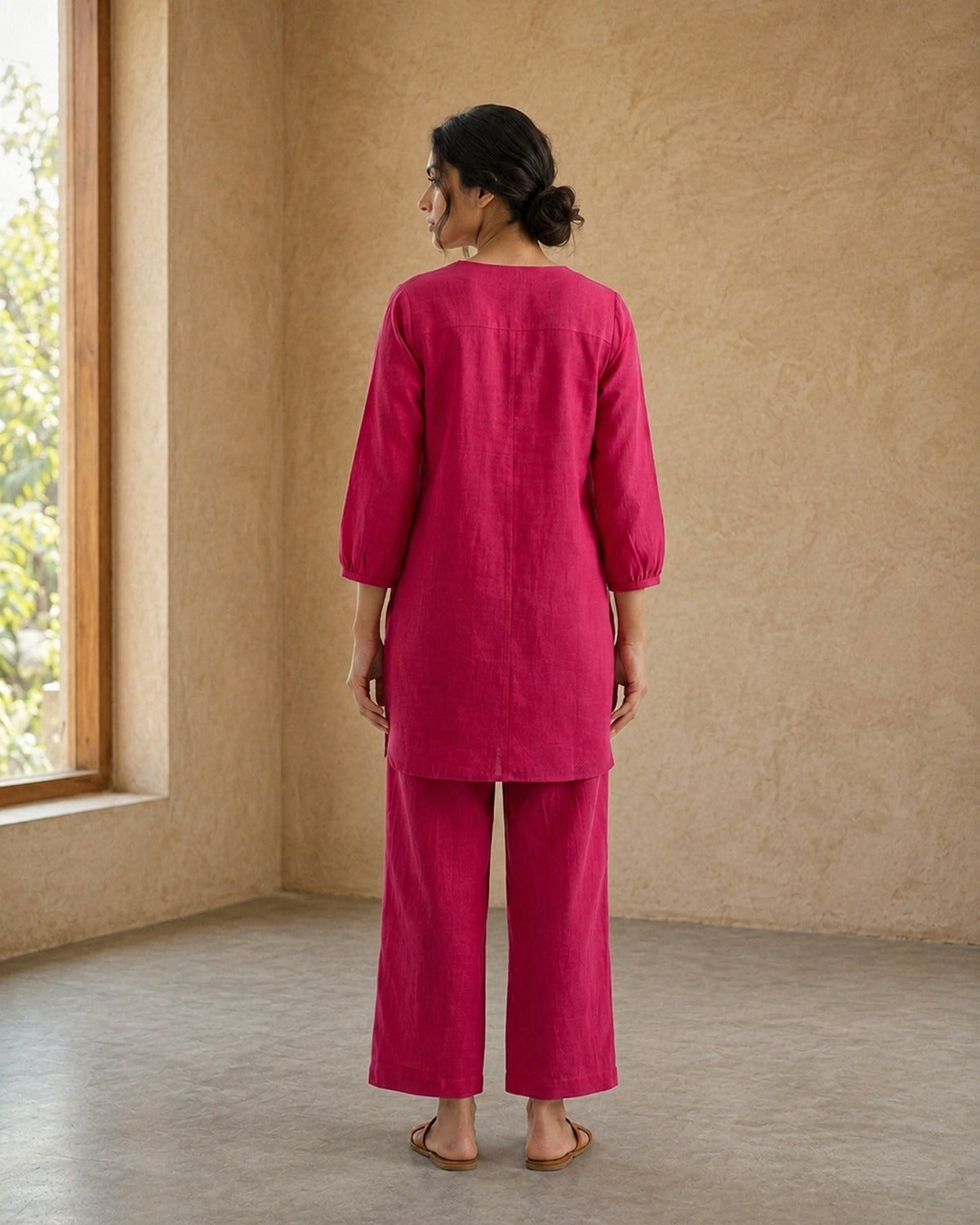 Gharana India Aira Berry Pop Pink Coord Set