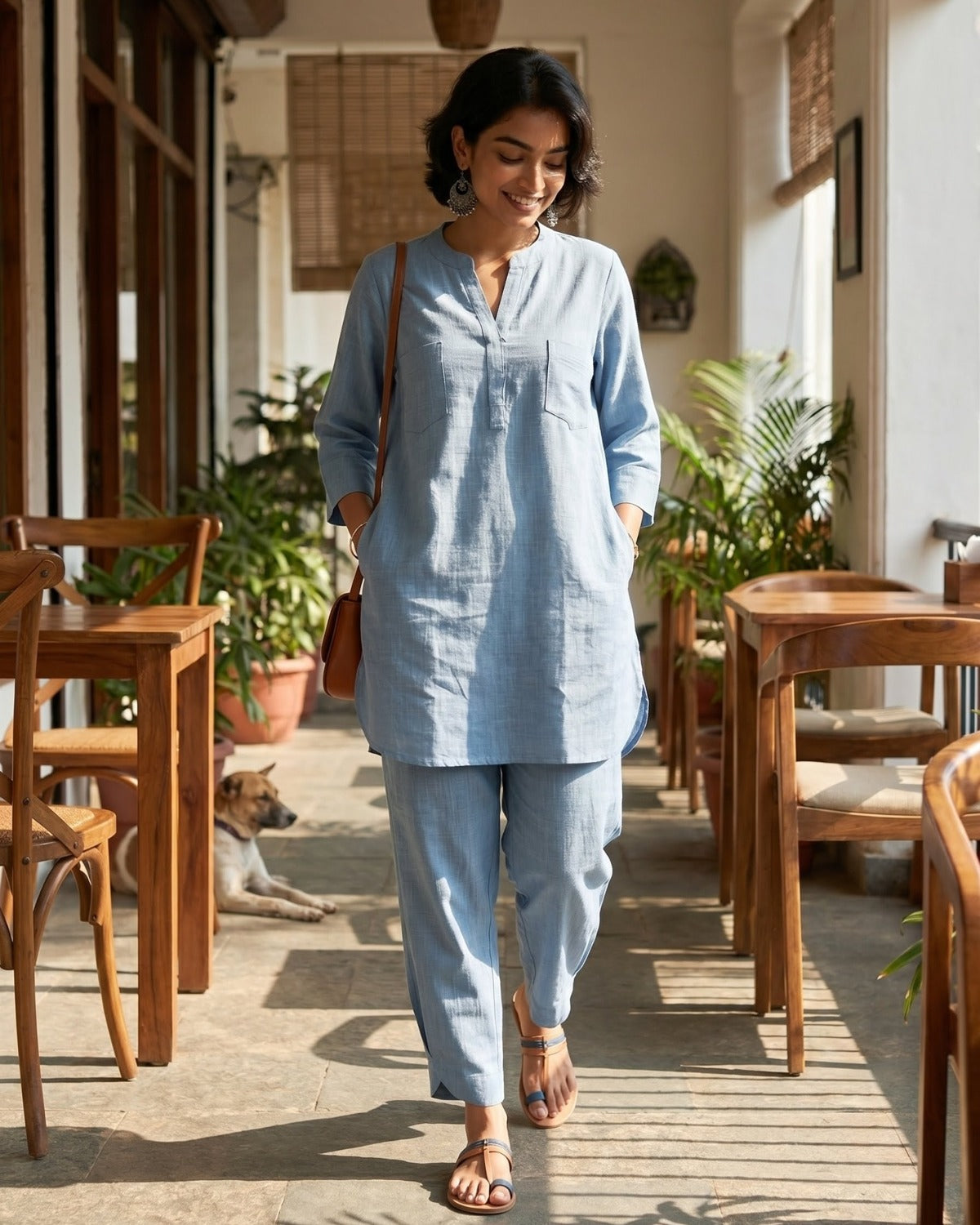 Gharana India Aira Slate Blue Coord Set