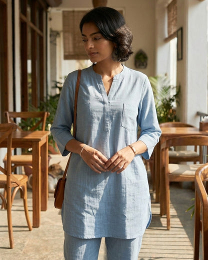 Gharana India Aira Slate Blue Coord Set