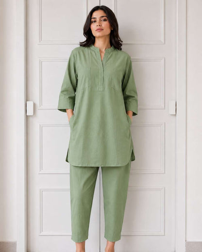 Gharana India Aira Sage Green Coord Set