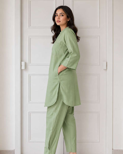 Gharana India Aira Sage Green Coord Set