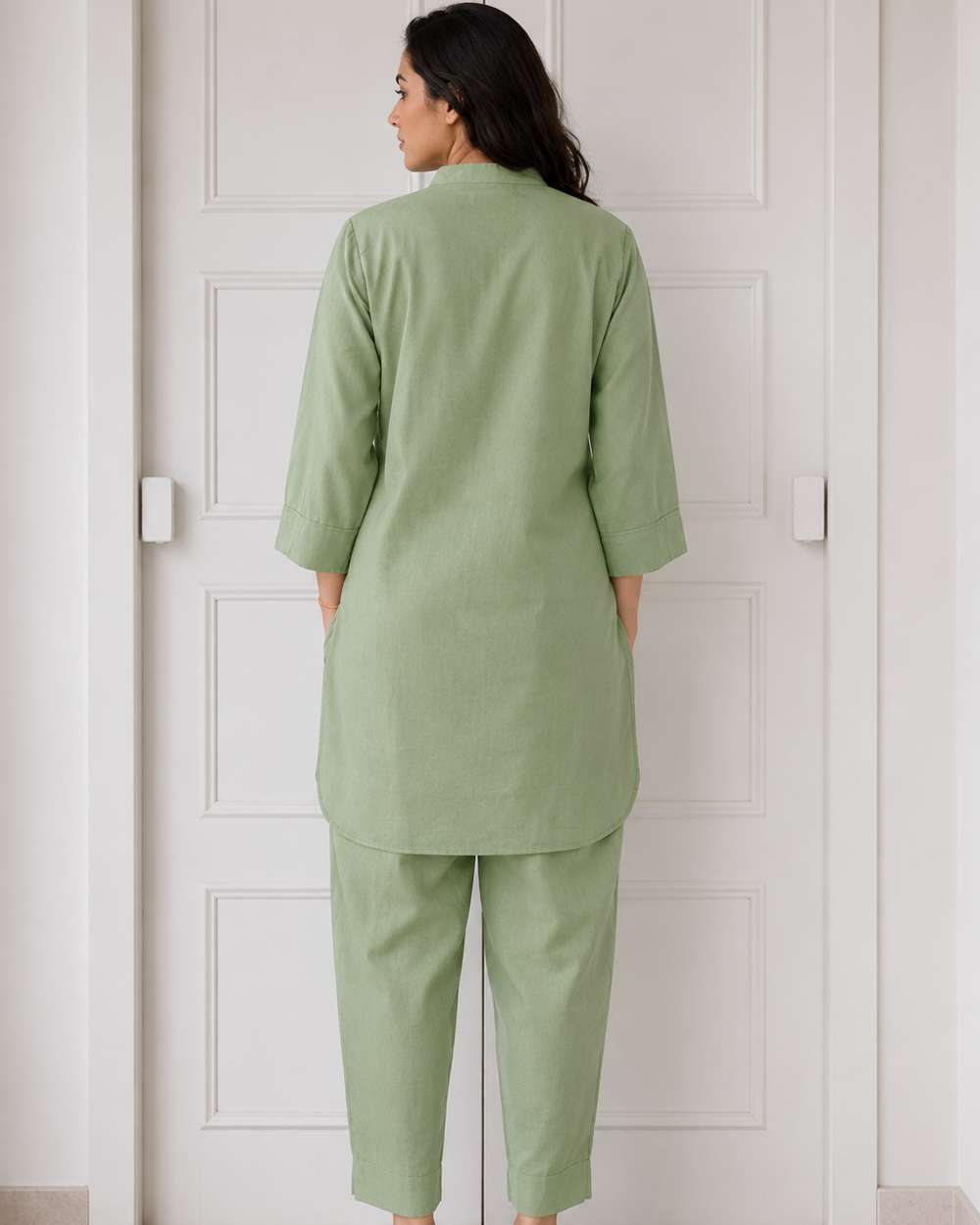 Gharana India Aira Sage Green Coord Set