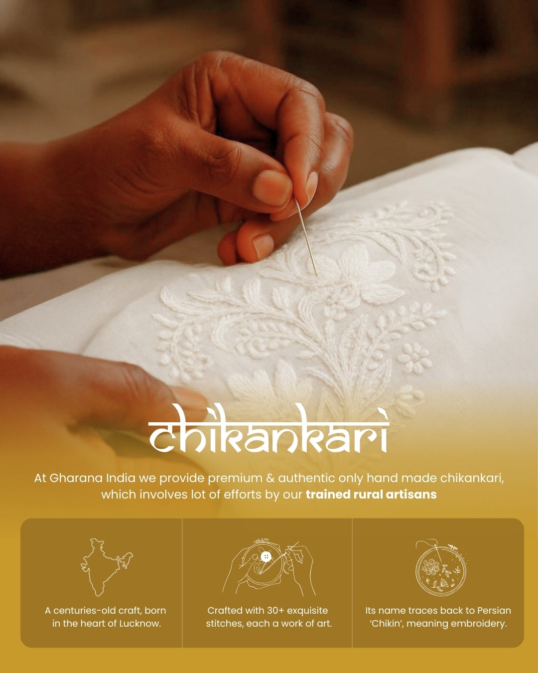 Gharana India Luxury Rayon Peach Coloured Chikankari Top