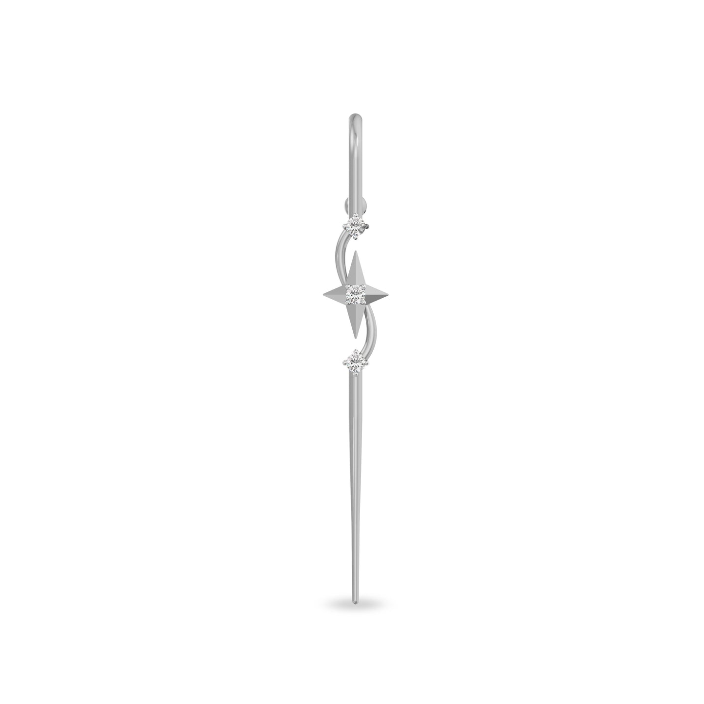 Swirl Celestial 925 Silver Crawler Hook Earrings