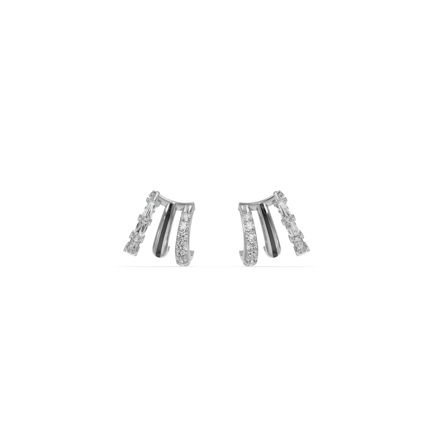 Lunar Curve 925 Silver Hoop Earrings