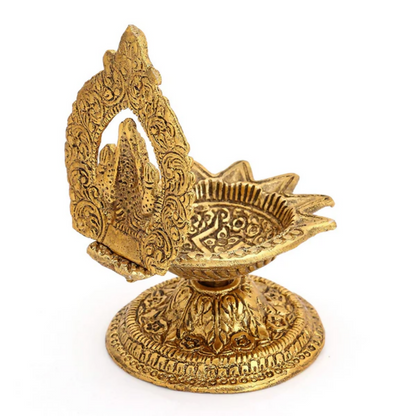 CraftVatika Ganesh Brass Idol Diya Oil Lamp Stand Showpiece