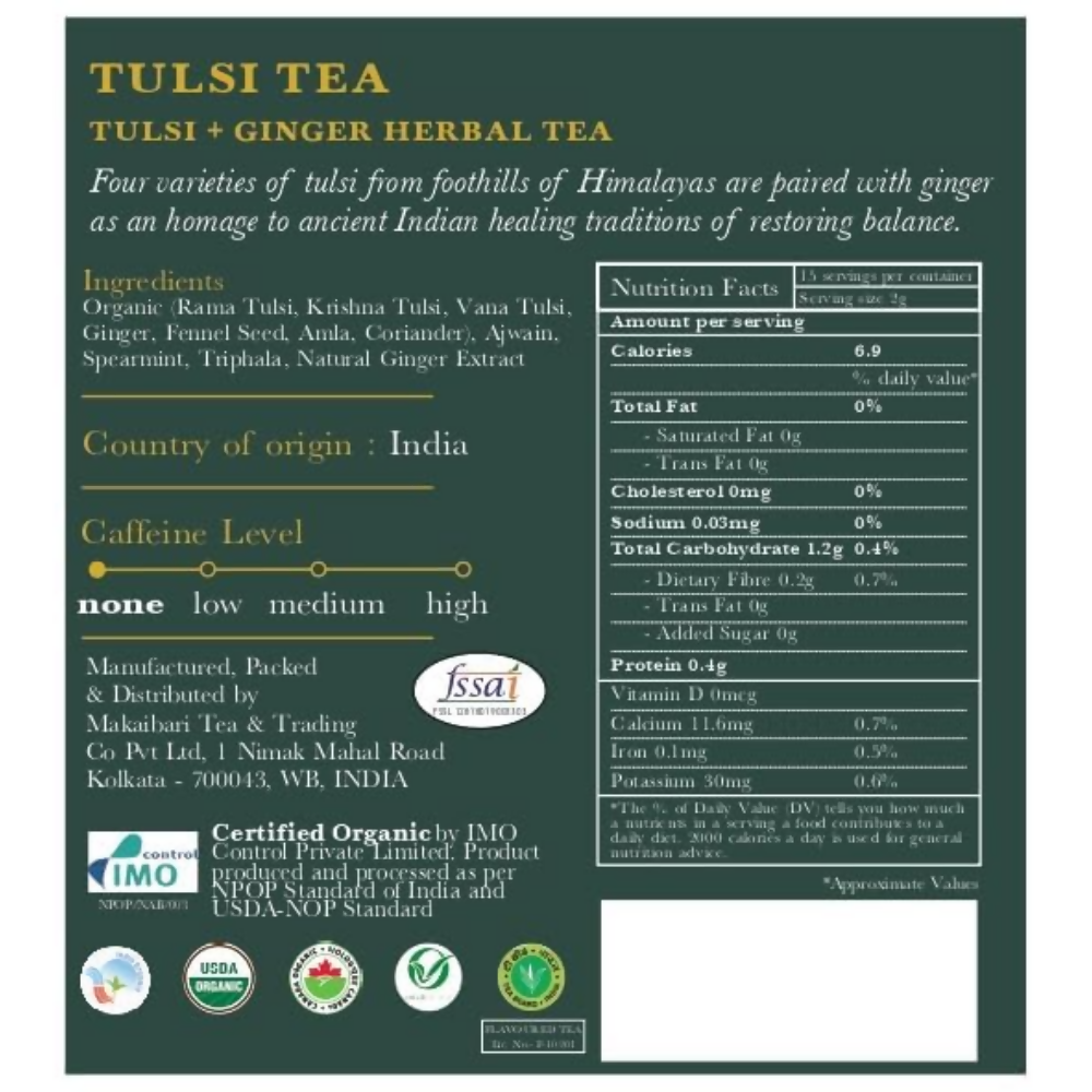 Luxmi Estates Holy Tea Tin - Tulsi Herbal Infusion