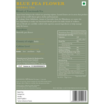 Luxmi Estates Blue Pea Flower Herbal Infusion