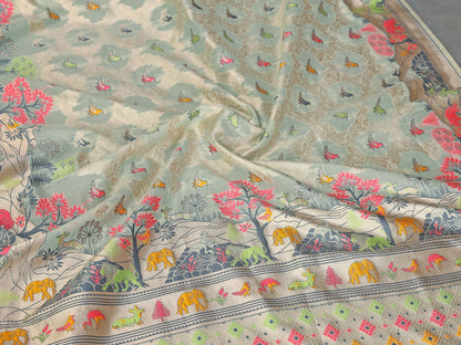 Teeya Creation New Latest Trendy Wedding Wear Pashmina Silk Saree-Light_Green