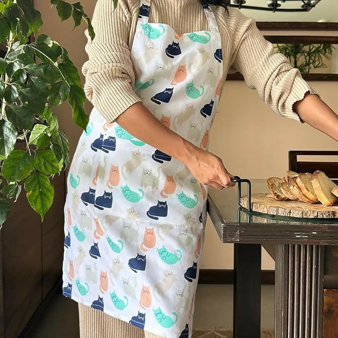 Oak & Lily 100% Cotton Kitchen Apron-Multicolour