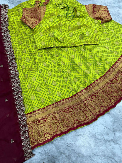 Teeya Creation New Womens Latest Embroidered Designer Lehenga Choli Set - Parrot-Green