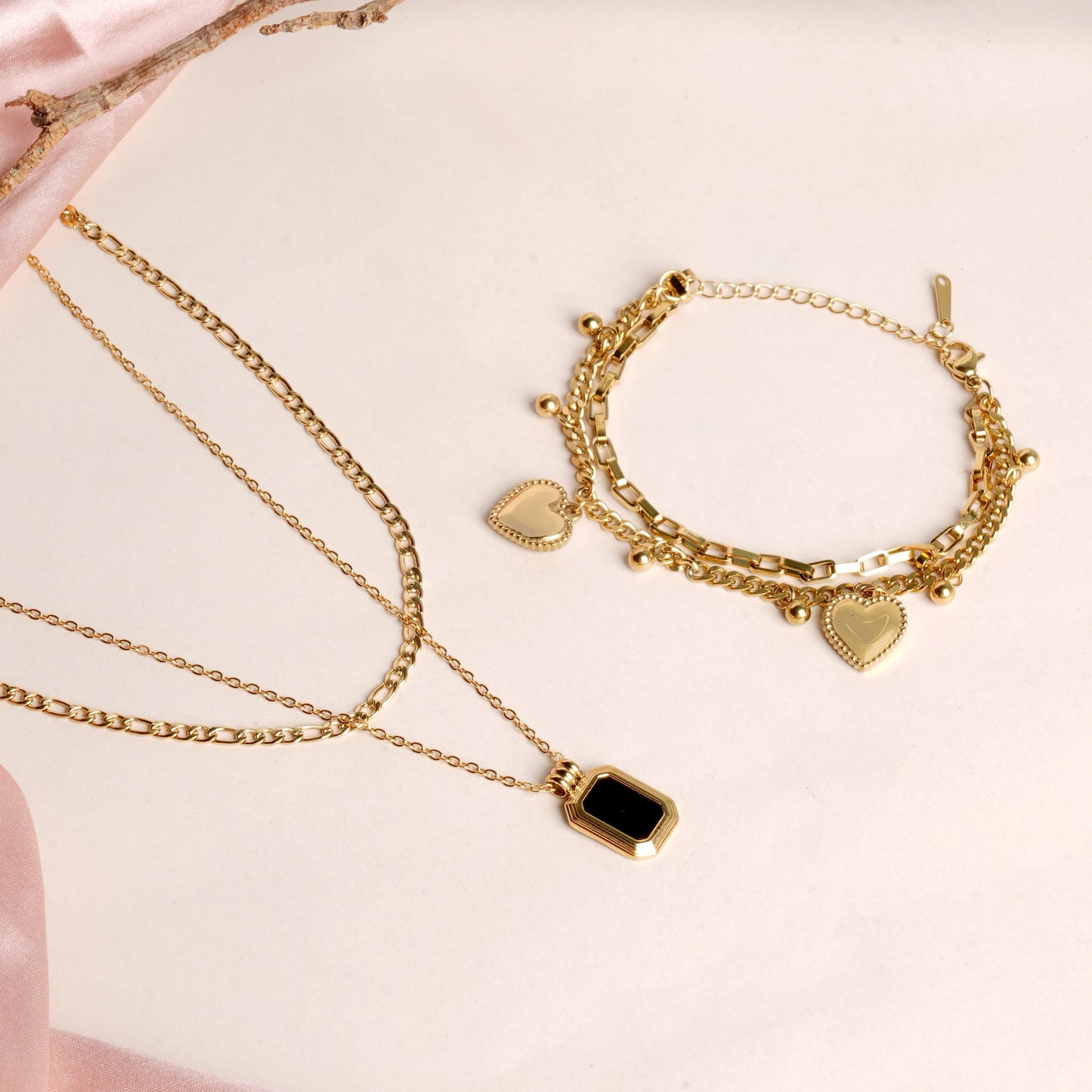 Layered Heart Link Set
