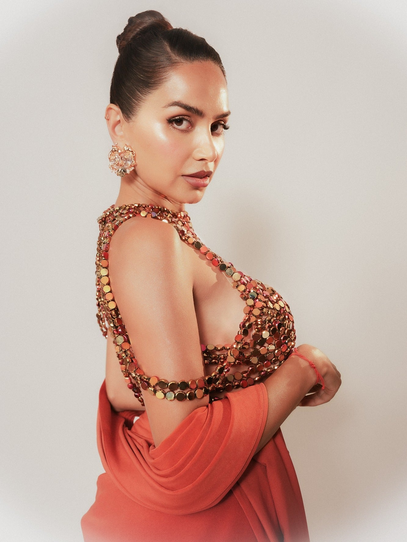 Deepa Khosla In Leopard Triumph Studs in Prehnite