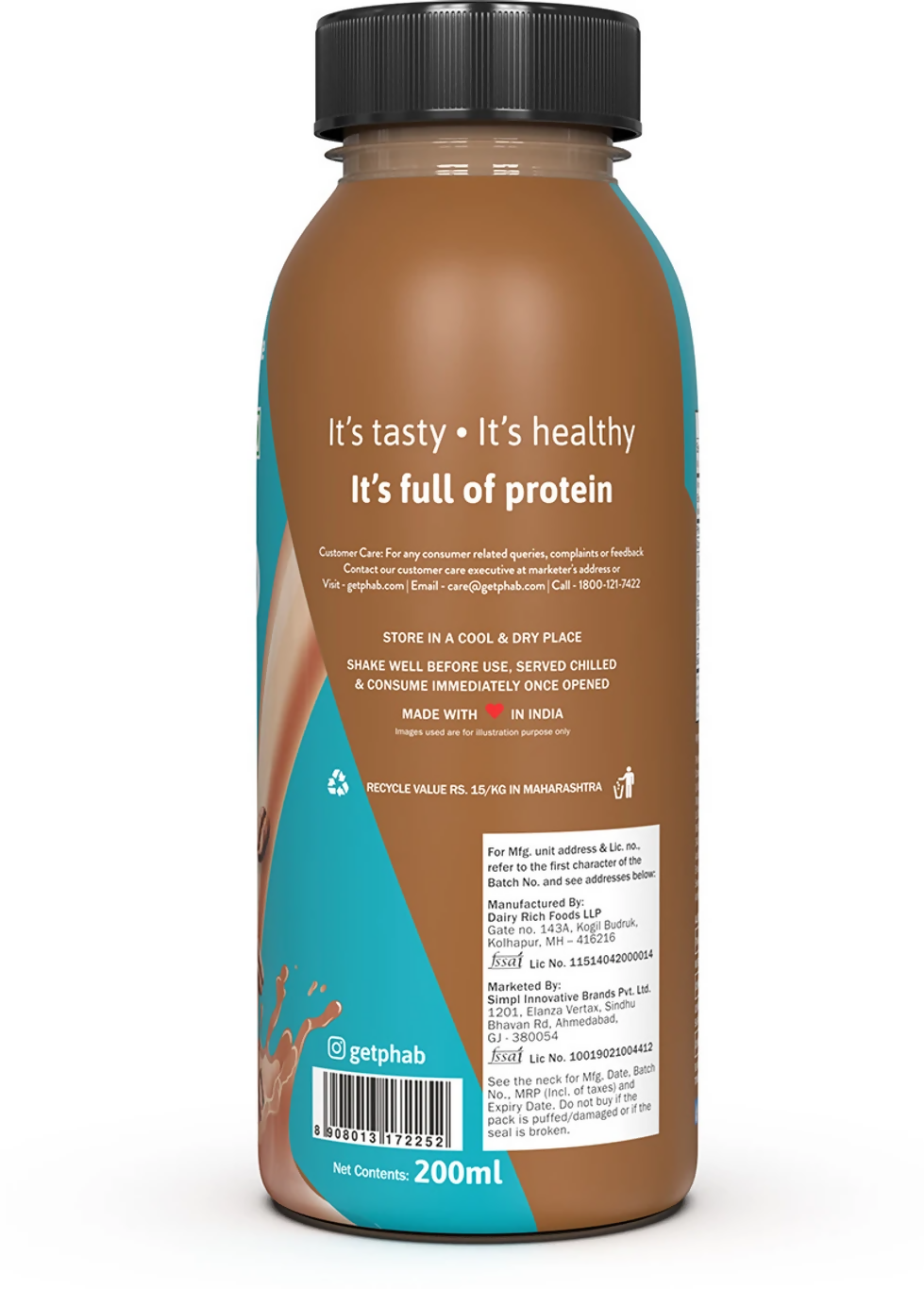 Phab Protein Milkshake With protein Cold Coffee Protein Shake