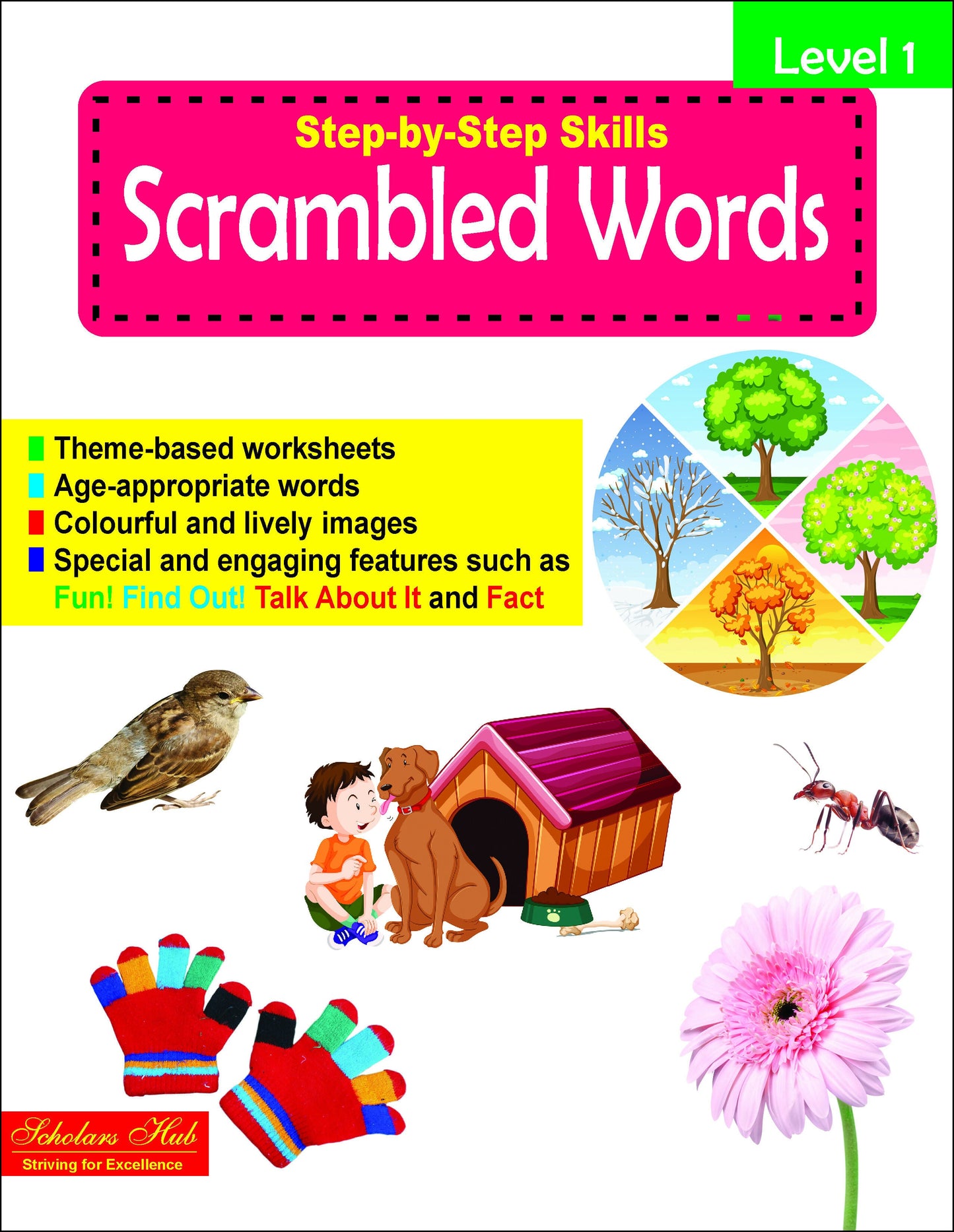 Step By Step Skills Scrambled Words-1(Tearble Colourful Worksheets)