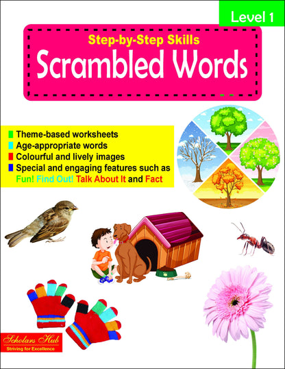 Step By Step Skills Scrambled Words-1(Tearble Colourful Worksheets)