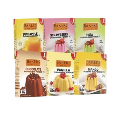 BAKERS Instant Pudding 6 Flavors Mix Combo