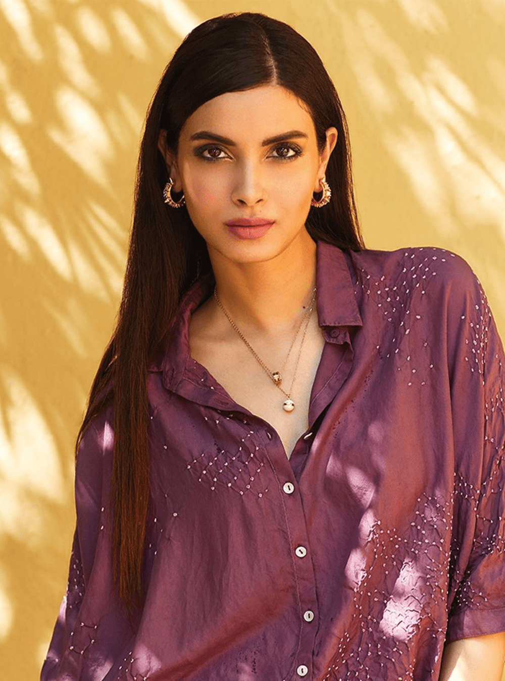 Diana Penty In Orion Rose Gold Crescent Hoop Earrings