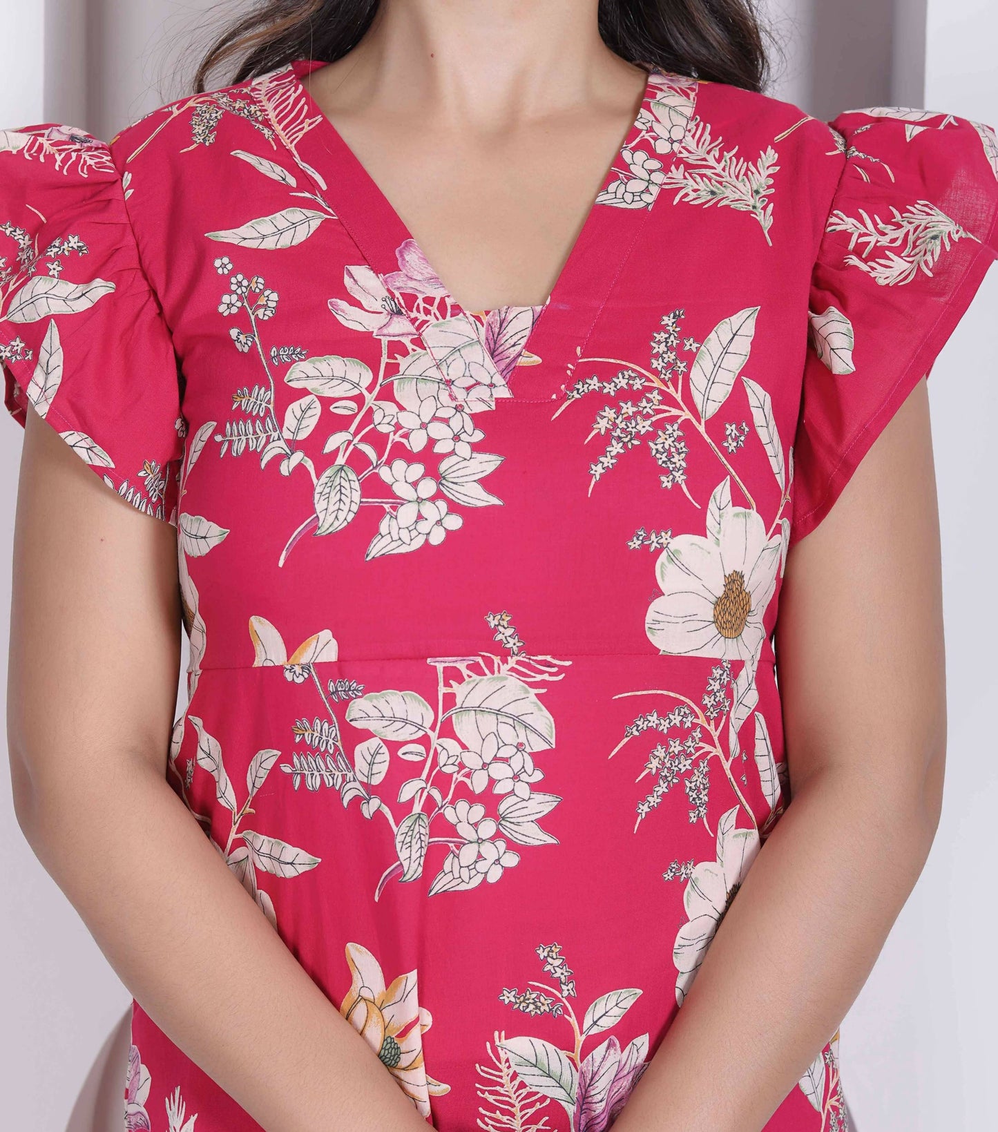 Miravan Women Empire Waist Pink Mini Length Dress