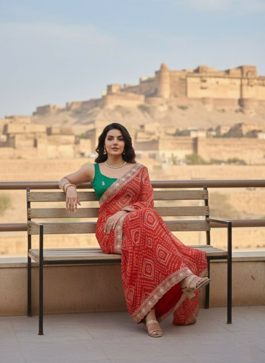 Teeya Creation New Exclusive Wedding Wear Georgette Saree-Pink
