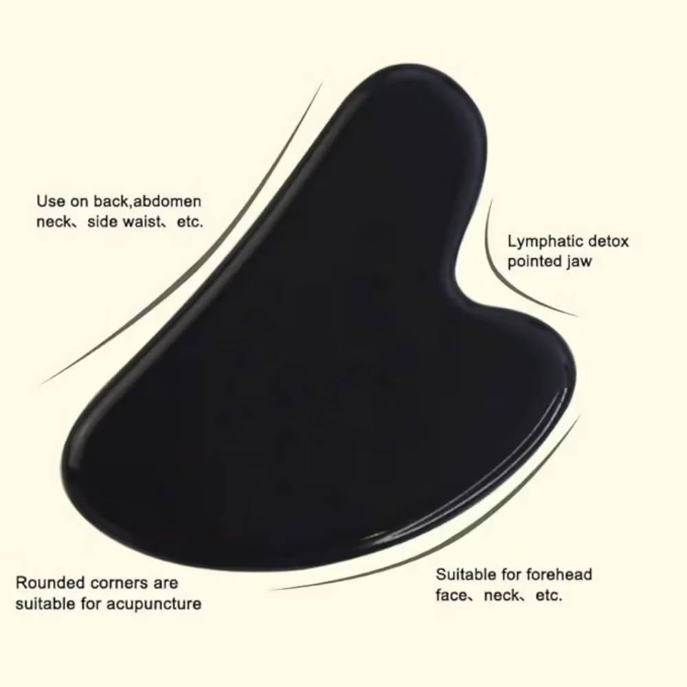 Bronson Professional Black Obsidian Gua Sha Face Massage Tool