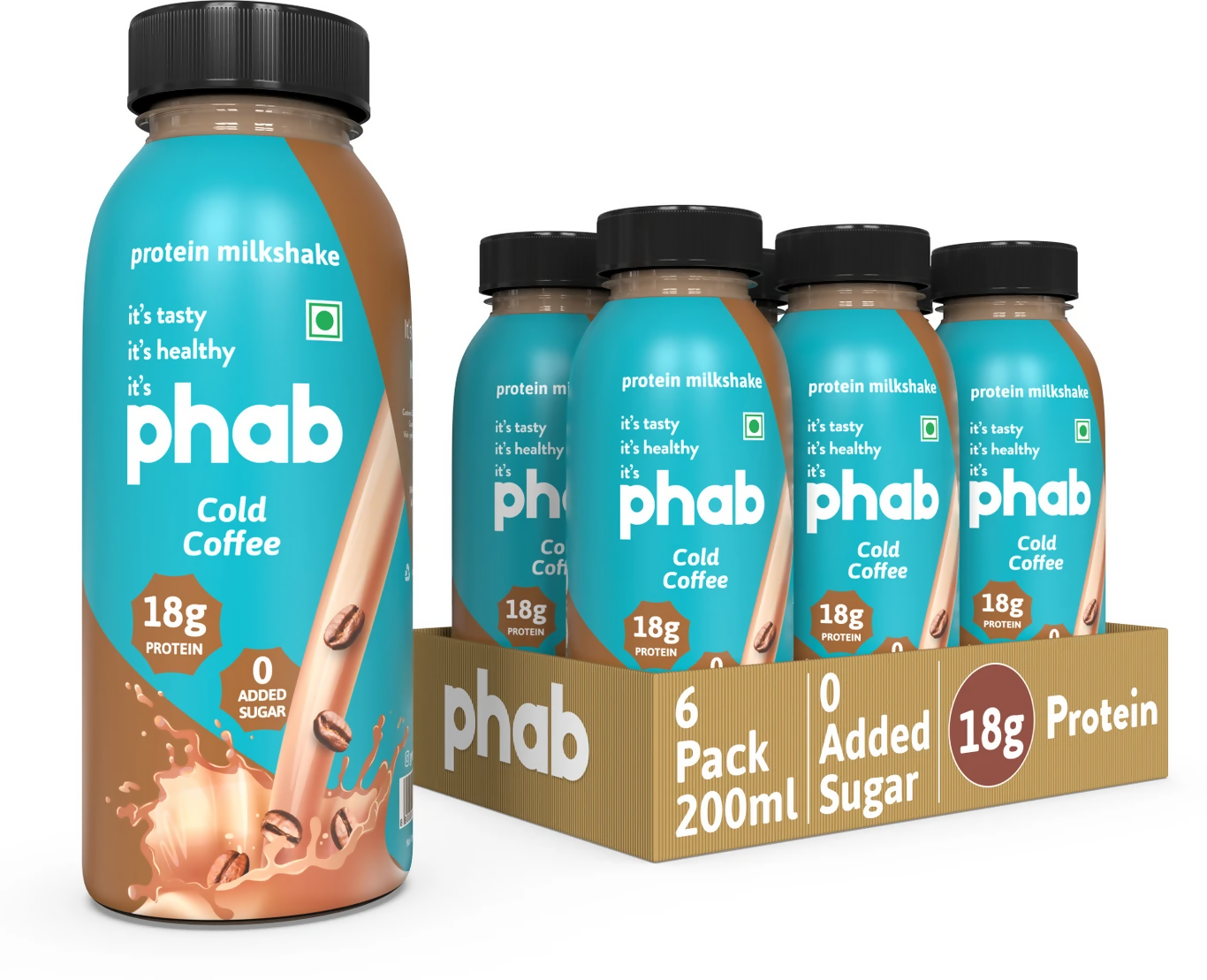 Phab Protein Milkshake With protein Cold Coffee Protein Shake