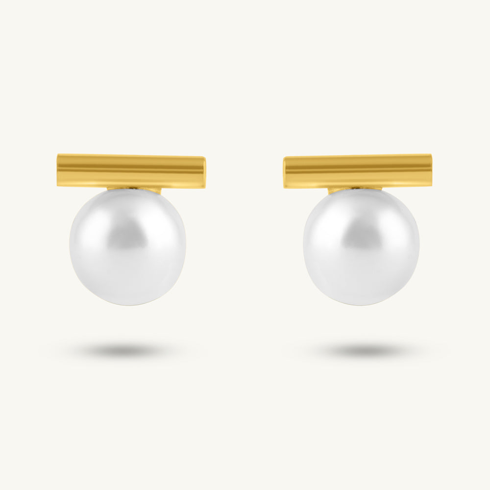 Golden Crown Pearl Studs